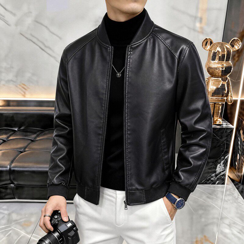 2026简约品质时尚立领皮衣棒球服骑行服潮牌PU皮小外套上衣夹克a9