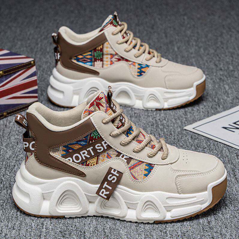 立琤春季鞋子男款潮流学生厚底工装马丁靴小众运动鞋高帮老爹鞋a8