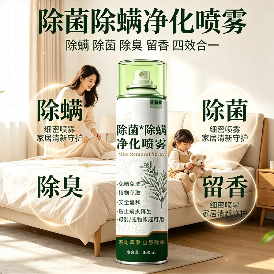 鹿满满除菌除螨净化喷雾剂床上免洗速干除螨虫宿舍家用去祛螨神a1