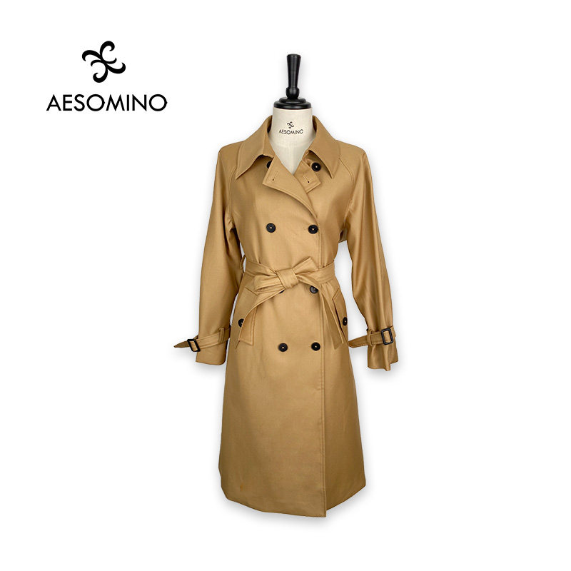 AESOMINO/衣莎美诺秋长款风衣卡其Y287C2501短款Y287C22051