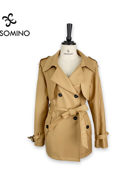 AESOMINO/衣莎美诺秋短款风衣卡其Y287C2205
