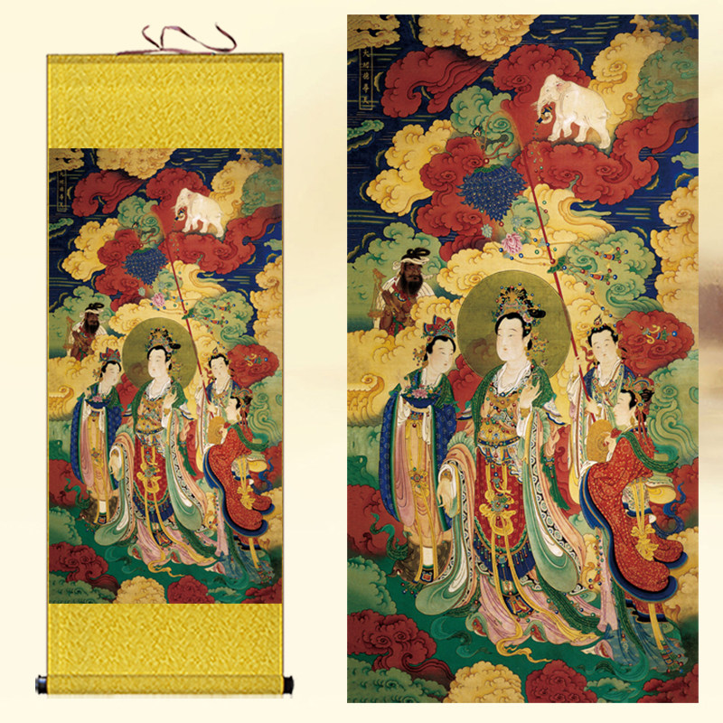 大功德天画像吉祥天女挂画装饰画