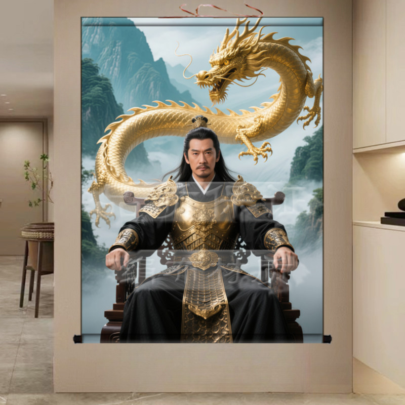 男女金龙挂画龙家教主天龙真身招财龙女娘娘装饰画出马堂口卷轴画