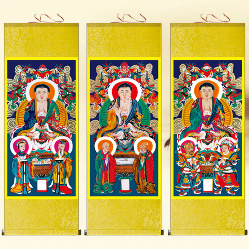 佛法僧画像三宝佛菩萨佛像挂画