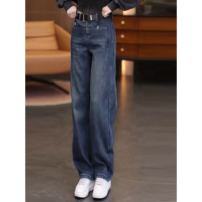 复古弯刀裤牛仔裤女春秋2025新款高腰香蕉裤阔腿宽松小个子镰刀裤