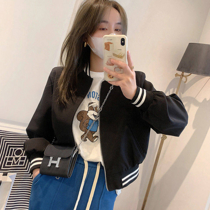 棒球服女2022秋季新款女装潮韩版时尚休闲上衣宽松短款夹克外套女