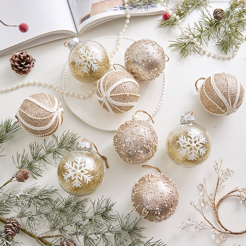 圣诞树装饰品ins风高级感圣诞球装扮挂饰圣诞节氛围场景布置吊饰