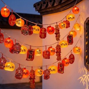 新年彩灯串灯2026新款户外挂树柿子灯串春节过年农村院子氛围装饰