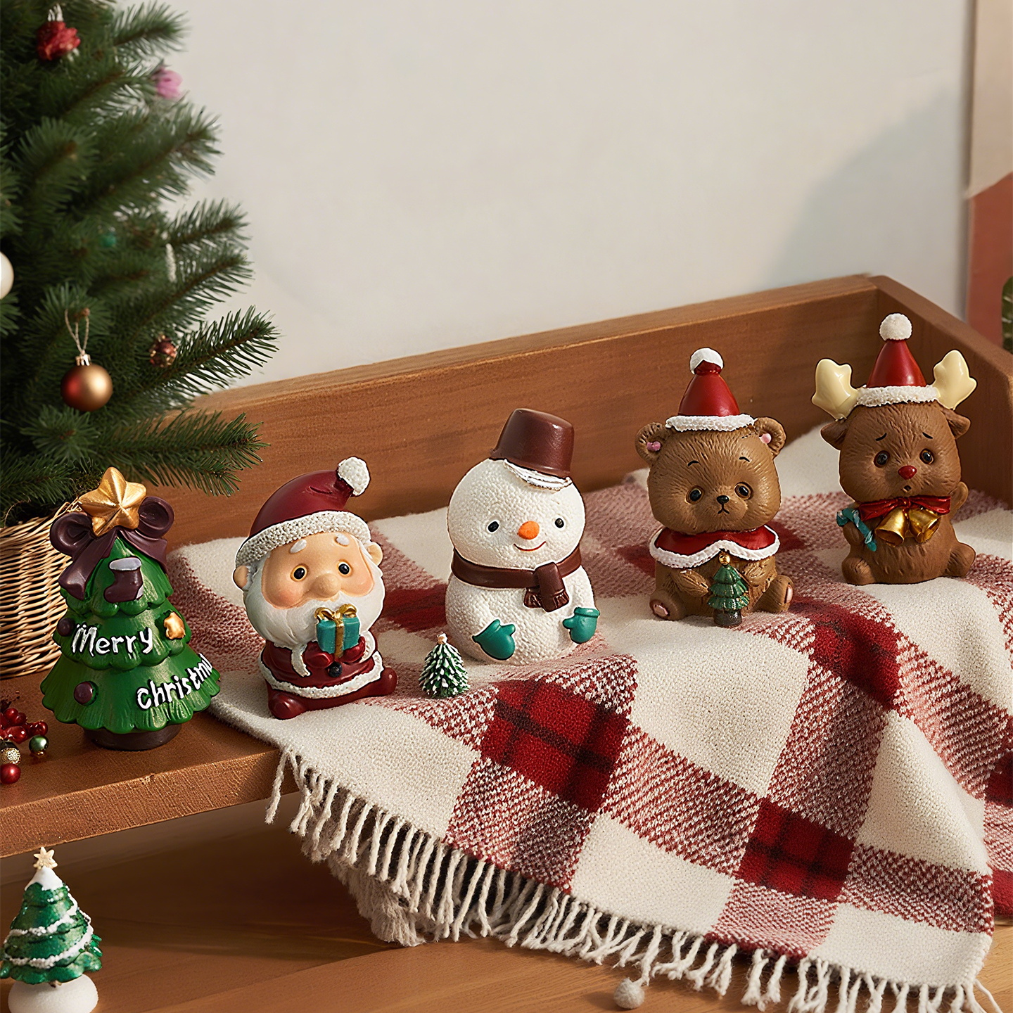 圣诞节装饰品圣诞树圣诞老人雪人摆件派对氛围活动布置装扮小道具