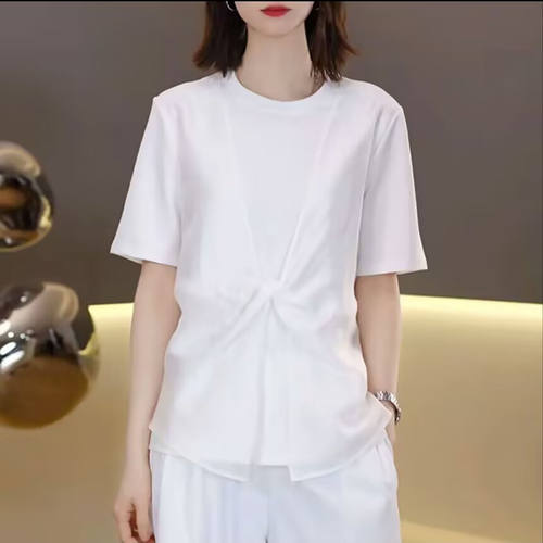 聚光点女装2026夏季新款时尚短袖T恤女士洋气设计感小衫时尚上a9