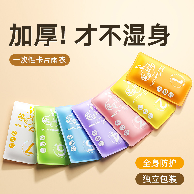 一次性卡片成人雨衣长版全身透明加厚防暴雨儿童可携式雨服男款16