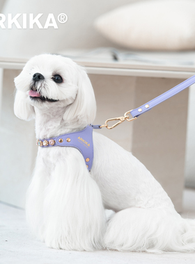 ARKIKA狗狗胸背牵引绳小型犬遛狗马尔济斯泰迪比熊雪纳瑞外出专用