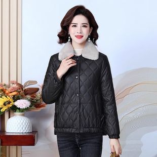 免洗羽绒棉服女短款皮衣秋冬新款时尚减龄加厚外套2025新款小棉袄