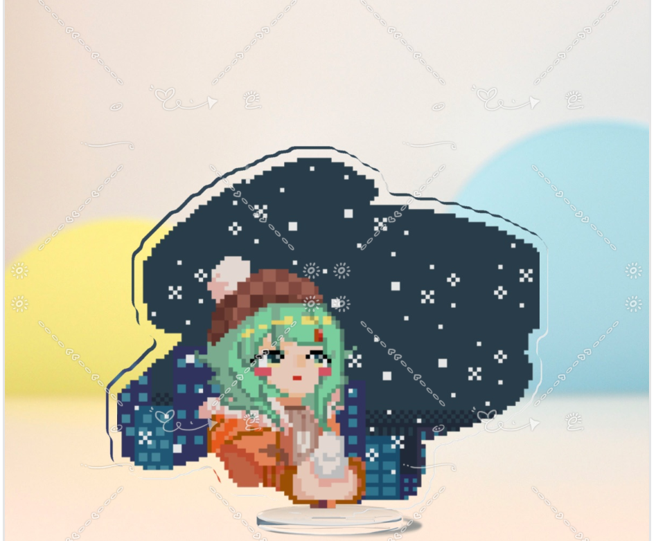 【同人】gumi冬服雪夜亚克力立牌谷子像素风 v家虚拟歌手周边