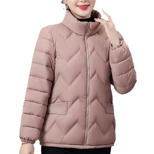 羽绒棉服女冬装202新款棉衣中老年妈妈装显瘦小棉袄短款加厚外套