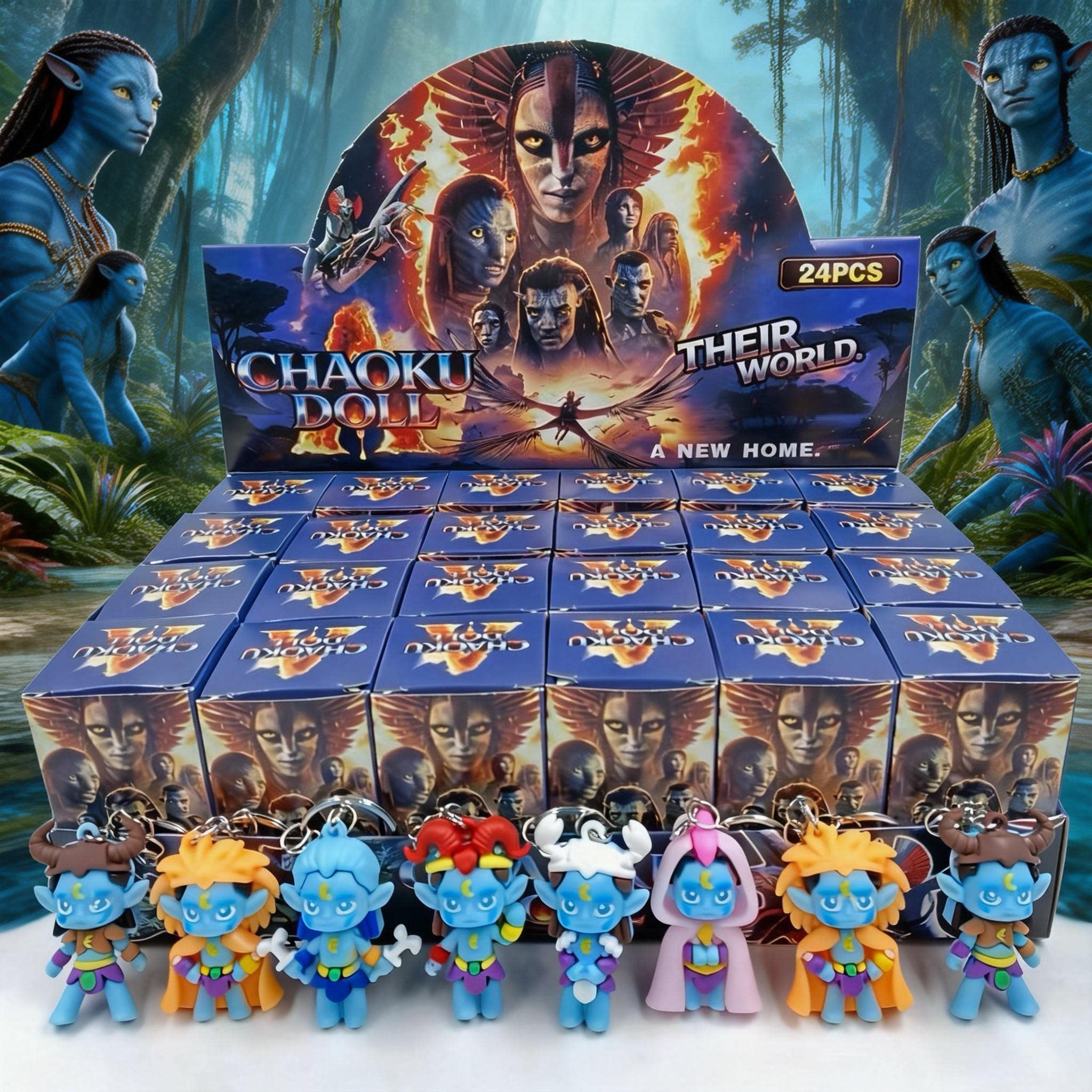 24盒阿凡达3盲盒洞洞乐公仔2儿童周边小学生奖品礼物网红爆款女孩
