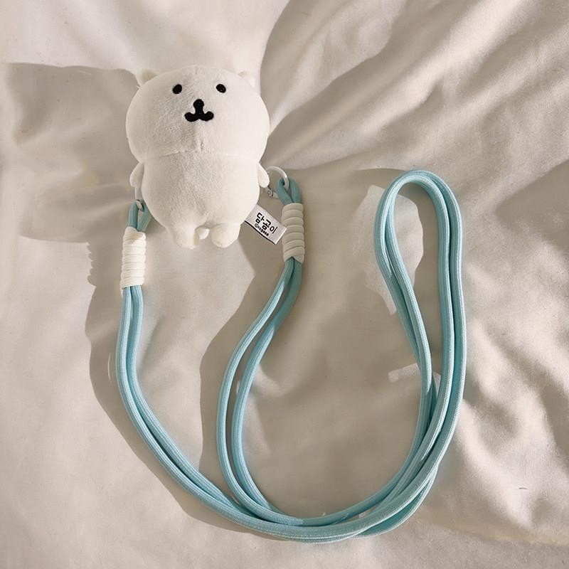 ins白熊公仔可拆背夹手机挂绳
