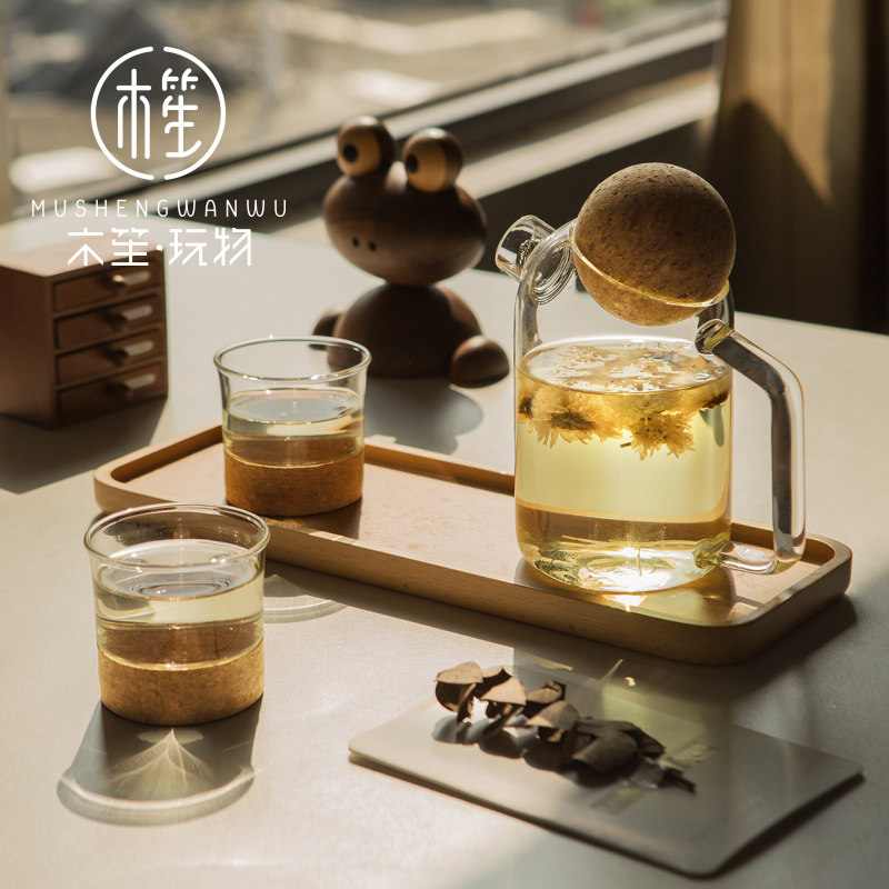 木笙玩物玻璃花果茶壶迷你泡茶壶简约ins柠檬水壶下午茶茶具套装