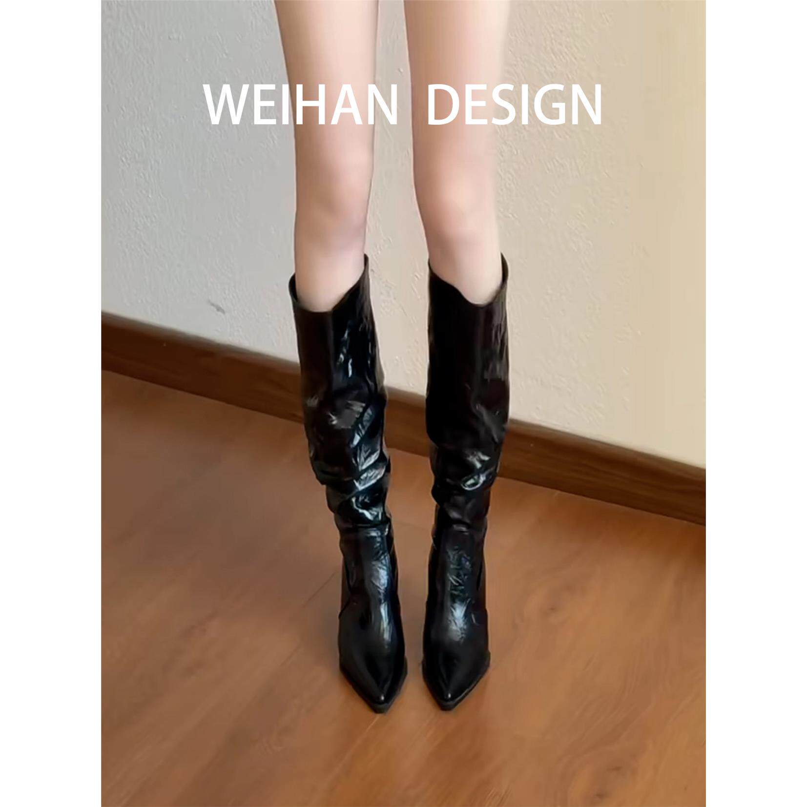 羊皮版!黑色亮面褶皱堆