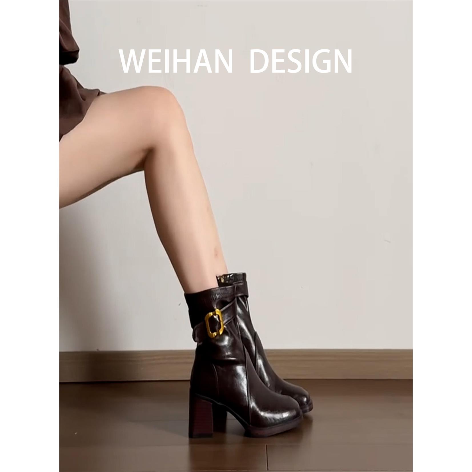 羊皮版！英伦风气质粗跟