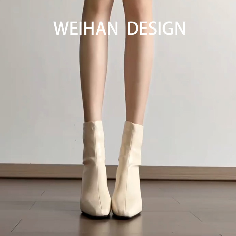 羊皮版!韩版米白色弹力