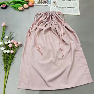 新款束口袋绸缎抽绳旅行收纳袋衣服鞋子防尘整理包包布袋衣物防潮