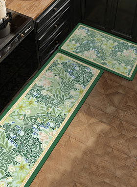 方形厨房硅藻泥地垫家用防滑吸水垫田园速干可定制门垫子地毯脚垫