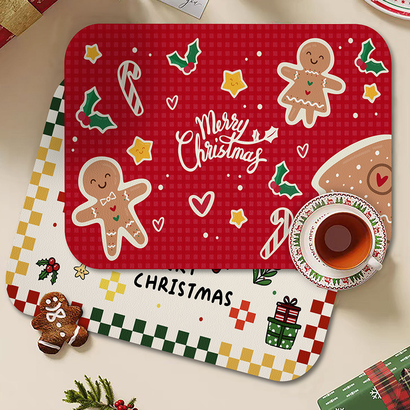 圣诞节日餐垫隔热餐桌垫杯碗盘垫