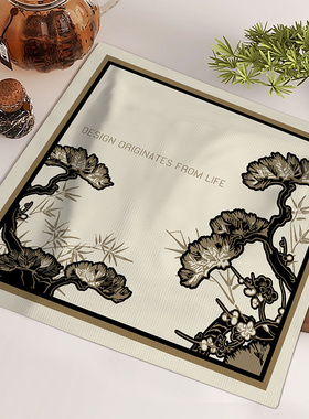 短毛绒茶道茶盘方形防水盖布餐具果盘餐桌布多功能防尘罩茶室