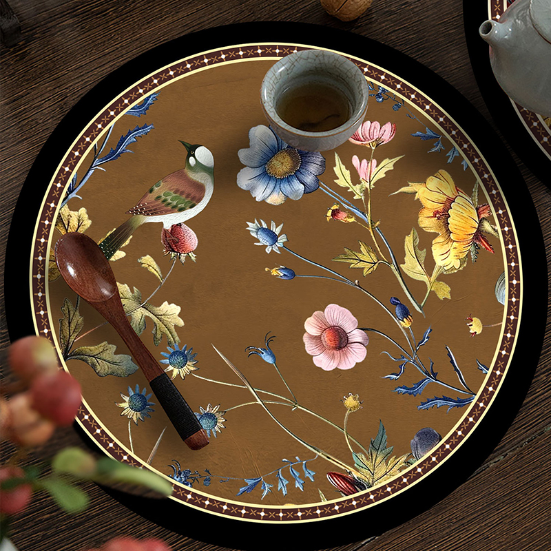 禅意花鸟餐桌防烫隔热餐桌垫茶垫