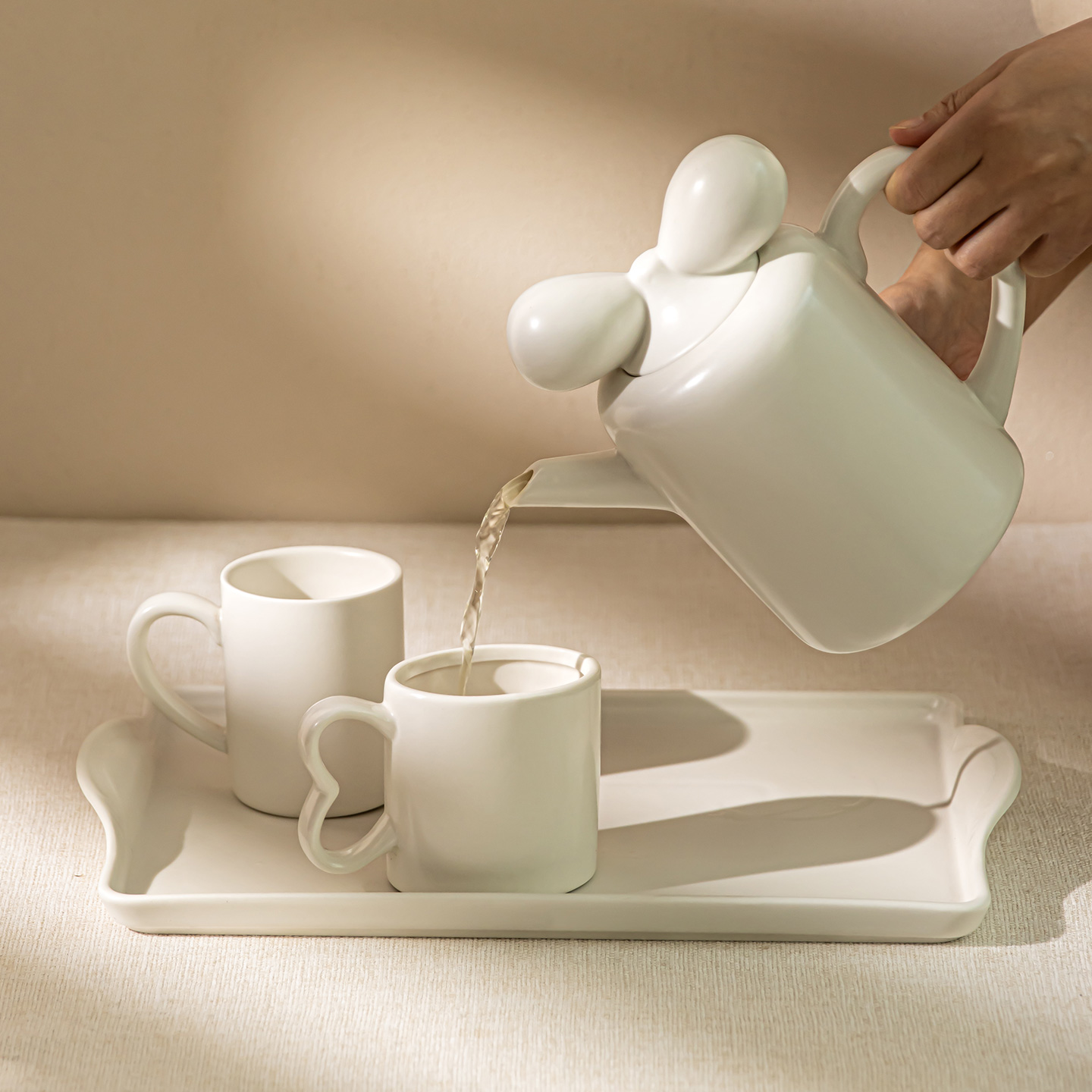 YEHOME法式蝴蝶结陶瓷水具套装