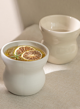 YE HOME 设计感葫芦杯陶瓷杯家用喝水杯咖啡拉花杯无把杯个性茶杯