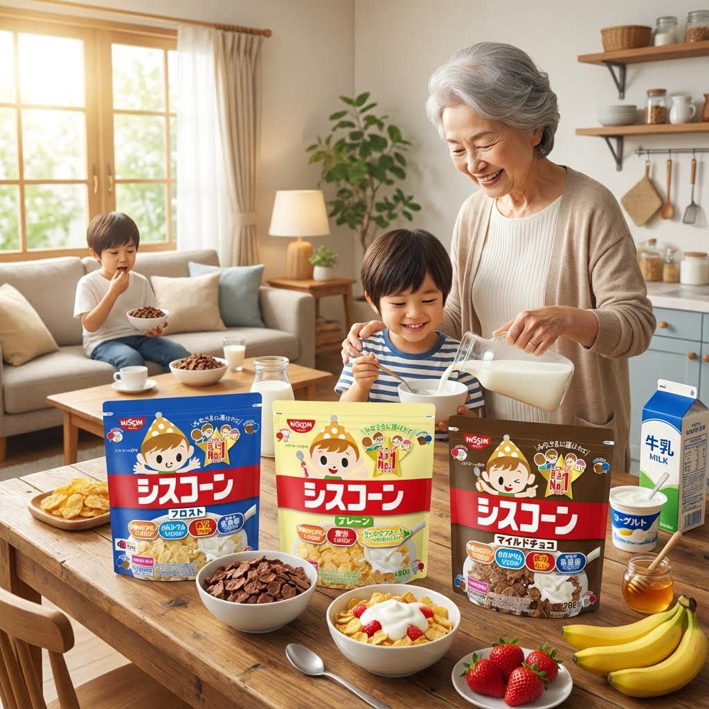 日本进口日清Nissin玉米片原味乳酸菌味巧克力味早餐冲泡牛奶酸奶