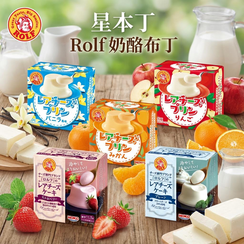 日本进口星本丁ROLF奶酪布丁多种口味原味草莓苹果香草柑橘零食