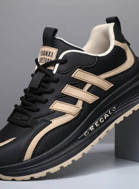 舒悦男鞋潮流厚底运动鞋男士高档透气休闲鞋子秋冬时尚网面跑a21