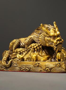 祥瑞避水兽财福摆件工艺品客厅家居铜摆饰办公室店铺装饰品开业礼