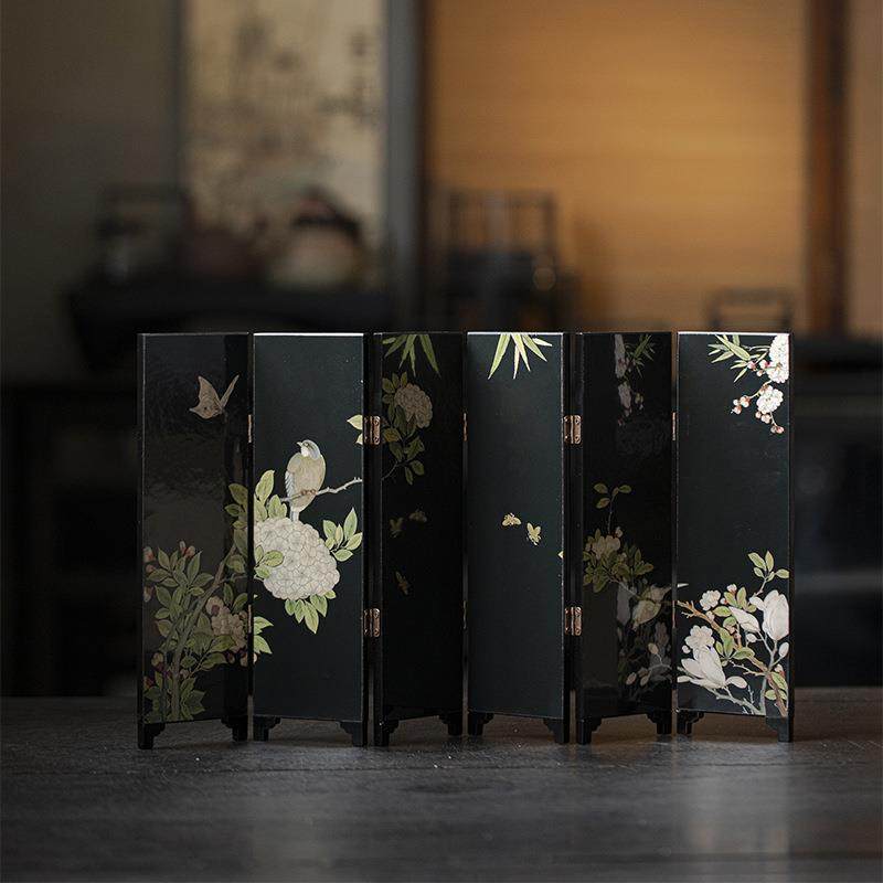 墨己茶空间茶桌双面小屏风摆件中国风复古茶台漆器木摆件茶道配件,餐饮具,整套茶具,淘宝优惠券,粉丝福利购,淘宝优惠卷