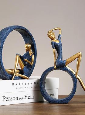 轻奢树脂摆件家居客厅办公室酒柜摆设电视柜书柜书架装饰品工艺品