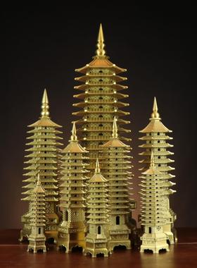 杨铜记 9九层13十三层书房桌面装饰工艺品 铜文昌塔 文昌塔摆件