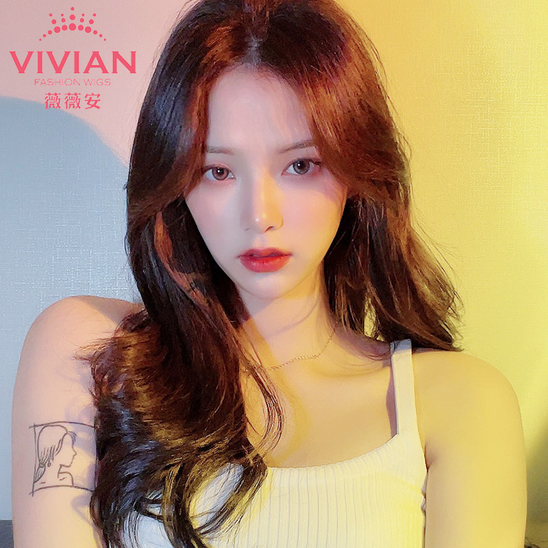 正品薇薇安假发女长发全头套韩式发型自然蕾丝手织中长波浪卷发v