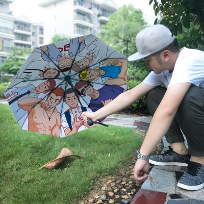 正品满头大汉伞晴雨个性全自动太阳伞创意男两用满头大汗情侣礼物