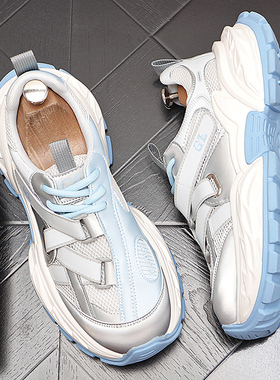 ins网面男士透气厚底老爹鞋