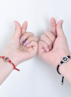 情侣手链一对感应震动情侣手环感应网红情侣感应手链爱的记忆手绳