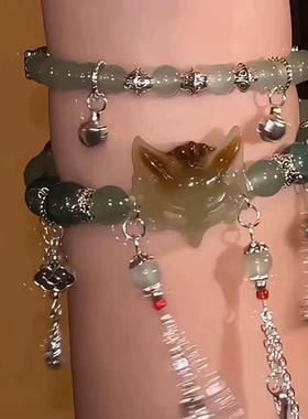 灵狐手链新中式爆款长款双圈手串中式美学小狐狸绳可叠戴东方美感