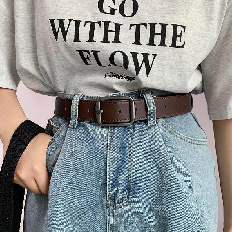 男士潮流牛皮皮带 青年复古百搭休闲针扣腰带 2cm宽度文艺风格牛