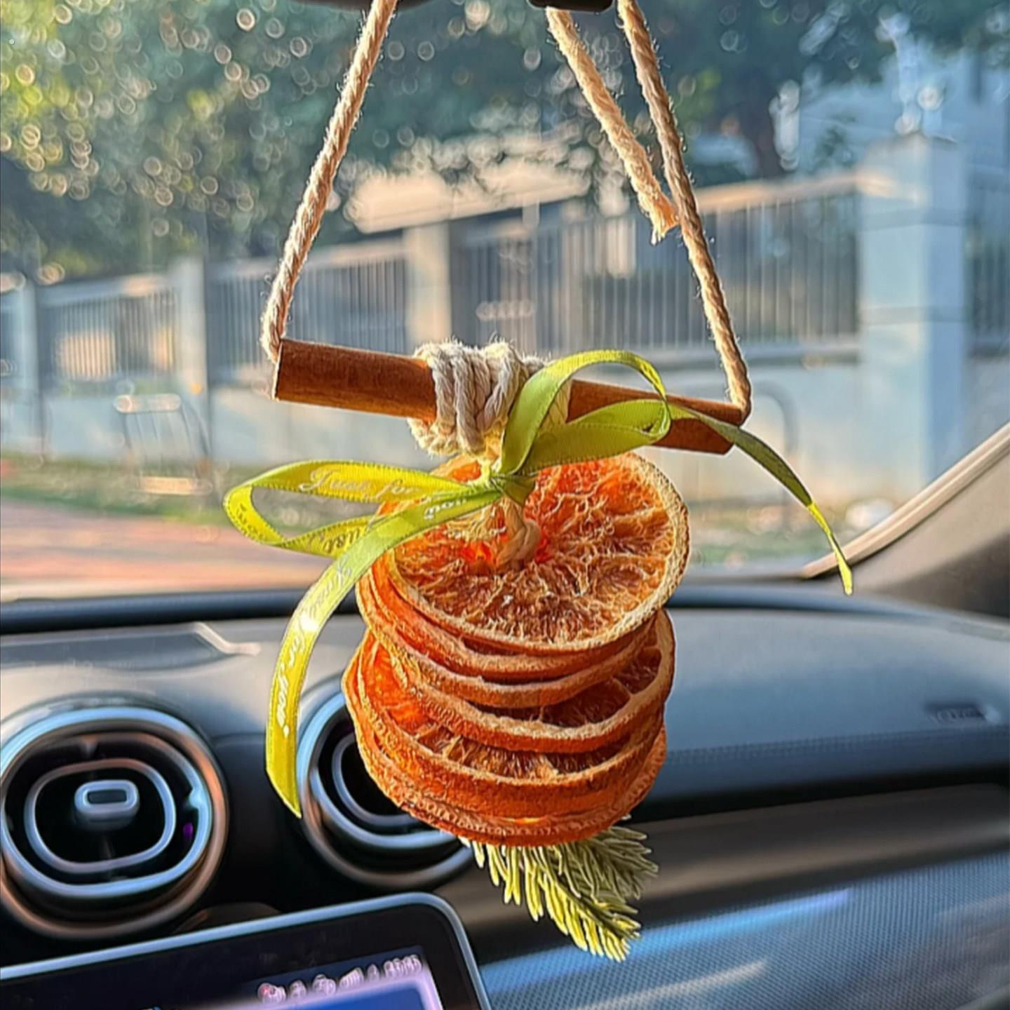耶诞装饰挂饰橙子香薰车挂心想事橙氛围感汽车挂件饰汽车创意车载