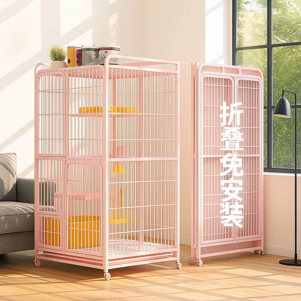 猫笼子带厕所一体猫舍家用室内阳台猫咪别墅屋四季通用新型折叠笼