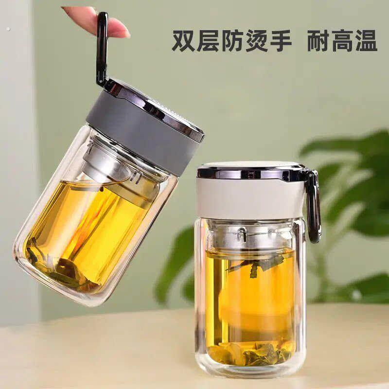 超迷你双层玻璃小水杯办公室男女小巧可携式口袋杯子防摔隔热耐高