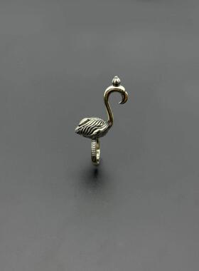 创意复古嘻哈鸟烟拖烟夹戒指开口个性新款男女夹烟指环饰品防熏黄