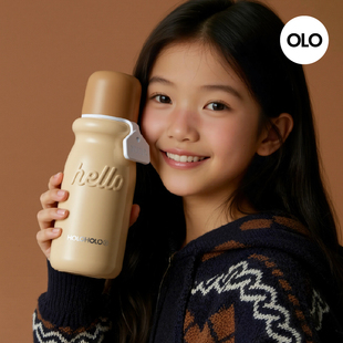 holoholo儿童保温杯女高颜值便携外带学生上学大容量不锈钢水杯子